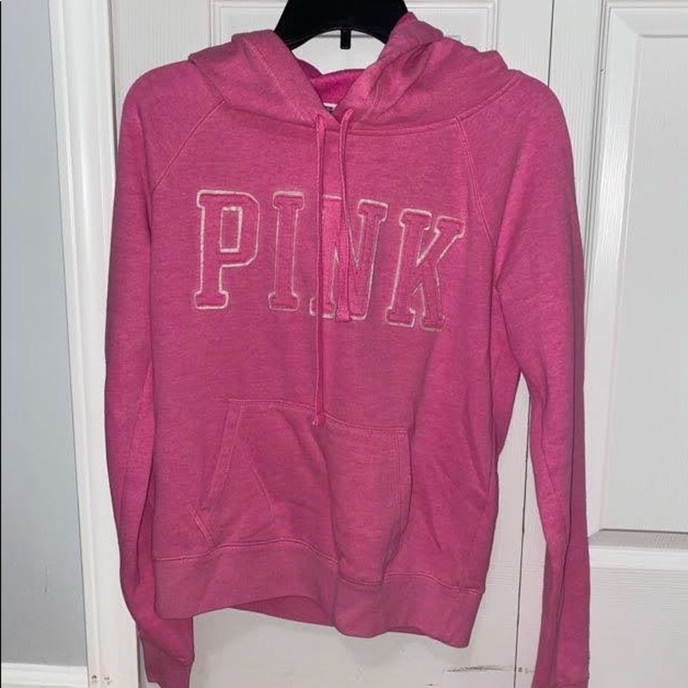 PINK pink and white hoodie
